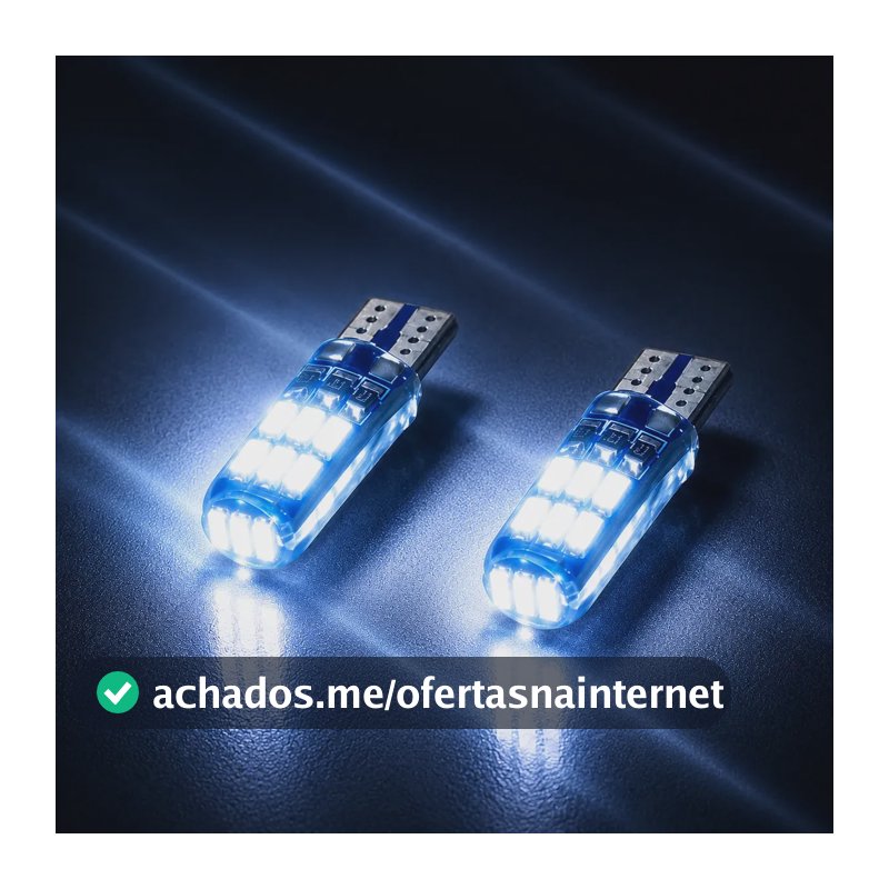 Pingo T10 Super Led Canbus Silicone Efeito Xenon 8000k 2pçs  T10 Branco Branco-frio