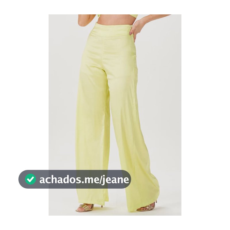 Calça Solta Pantalona Gatabakana Lime Green P