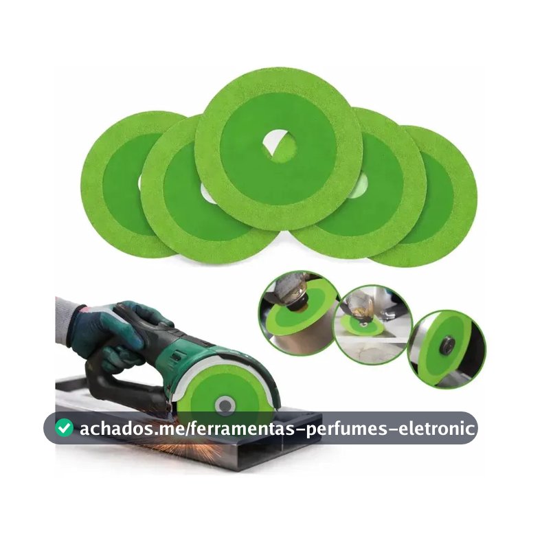 5 Discos De Corte Vidro Porcelanato Diamantado Disco Cortag Verde 100mm