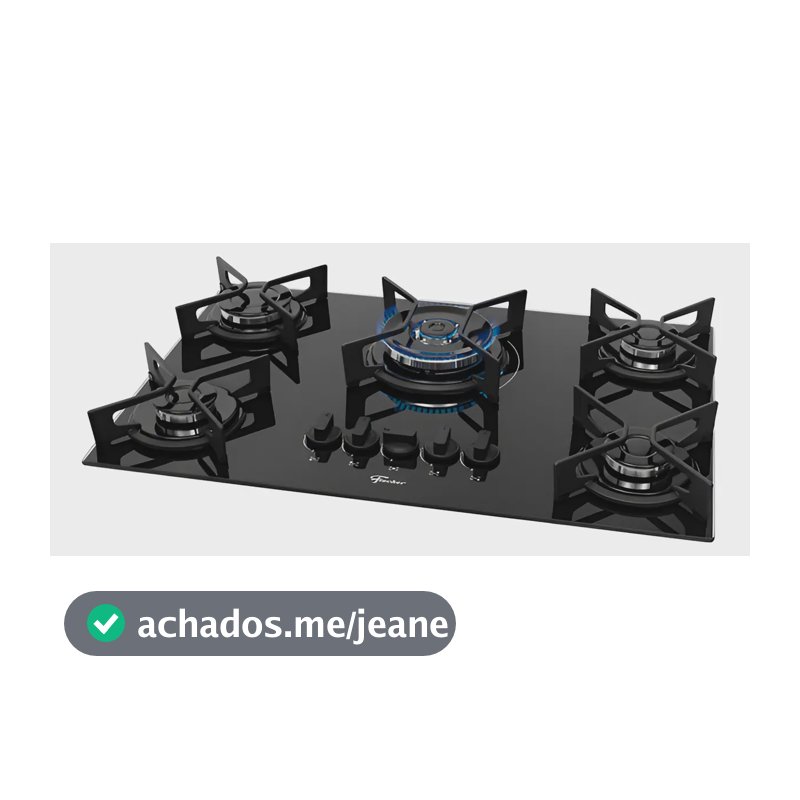 Cooktop a Gás Fischer 5 Bocas Fit Line Tripla Chama Trempe Iron