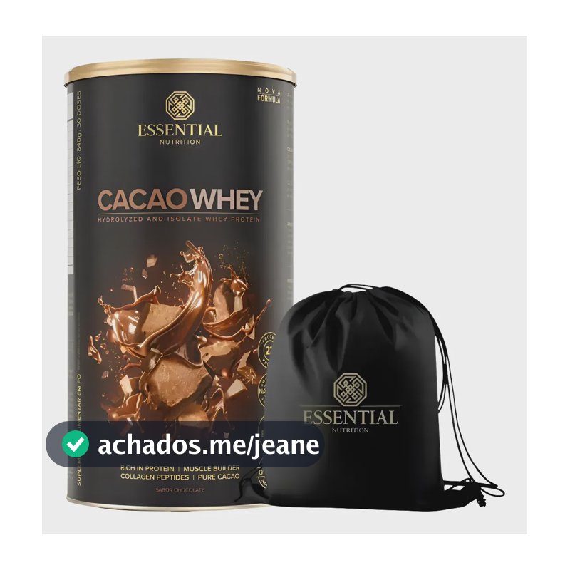 Cacao Whey 30 Doses Essential Nutrition + Mochila Exclusiva Cacau