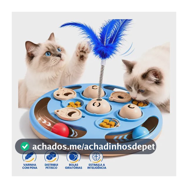 Brinquedo Interativo Para Gatos Dispensador De Petiscos Azul-celeste