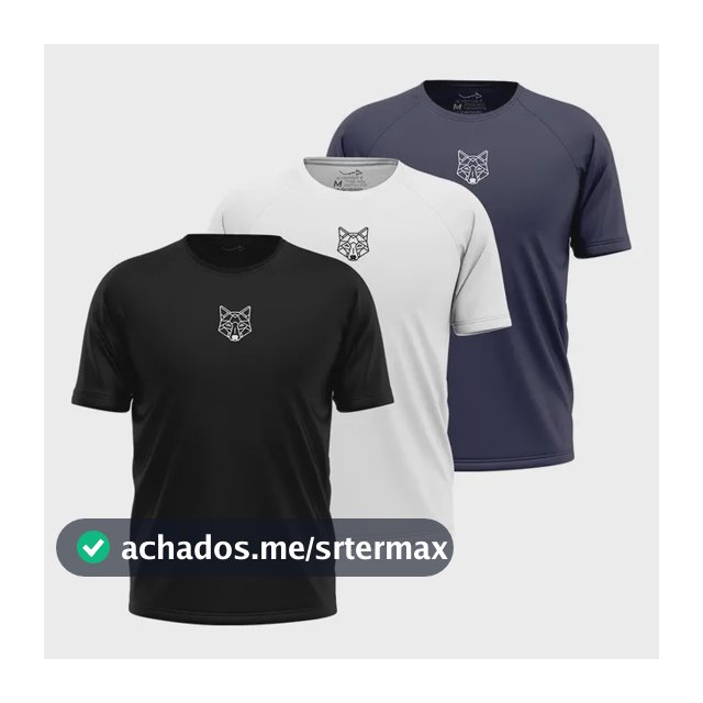 Kit 3 Camisetas Masculina Dry Alpha Lobo Geométrico
