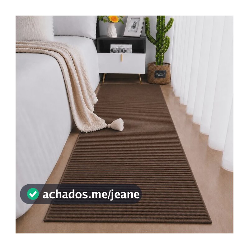 Tapete Passadeira Emborrachada 2m X 0,65 Antiderrapante Luxo 65 Cm Marrom