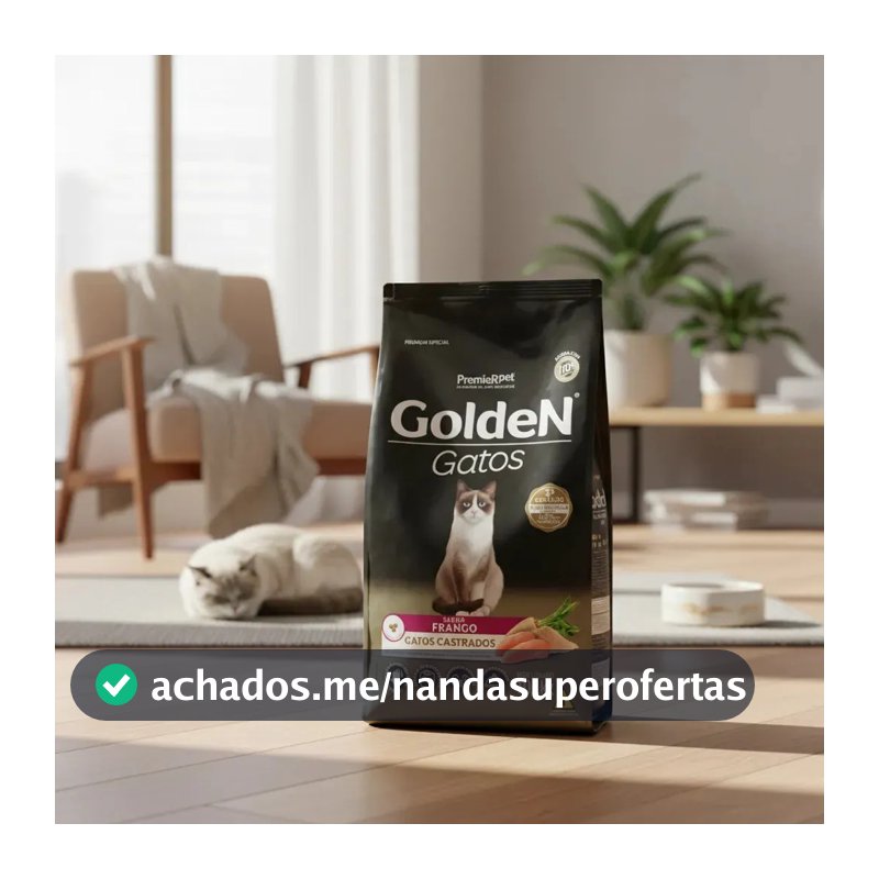Golden Premium Especial Gatos Adultos Castrados Frango Castrados 10.1KG