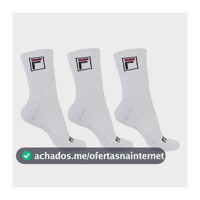Kit 3 Pares Meia Fila Fbox Cano Alto Branca Unissex Original