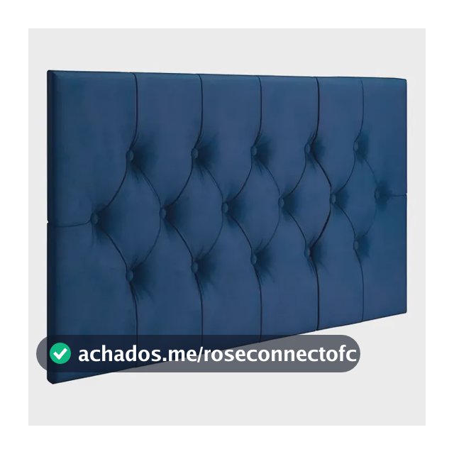 Cabeceira Painel Cama Box Solteiro 90 Cm Capitonê Azul Suede