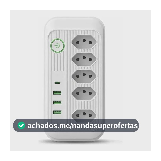 Extensão Elétrica Tomadas Usb Type-c Bivolt Filtro De Linha Branco Jxb95+3+1