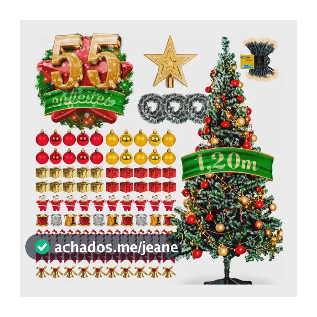 Árvore Natal Nevada Pinheiro 120cm Enfeitada Decorada