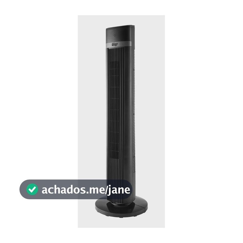 Ventilador Torre AIR SILENCE WAP Silencioso Oscilante com Controle Remoto 4 Velocidades e Desligamento Automático