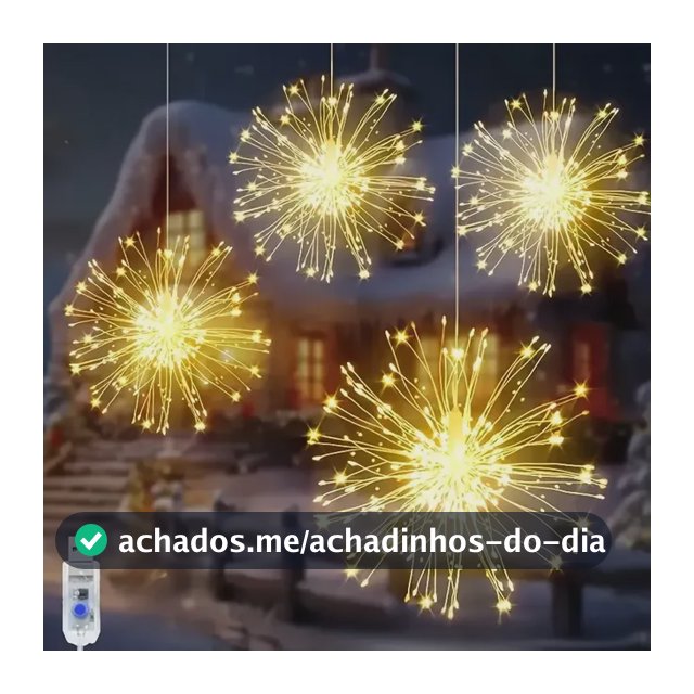 Luzes Led Fogos 4 Galhos Usb 5v Branco Quente 5v