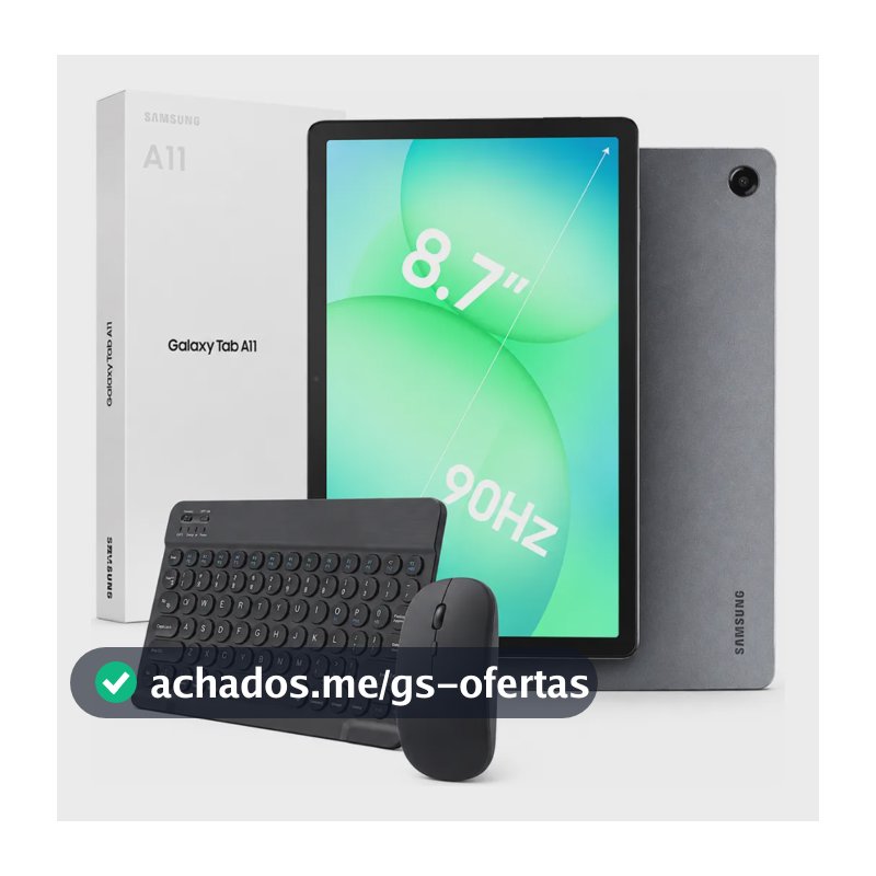 Tablet Samsung Galaxy Tab A11 64gb Kit Teclado Mouse Premium Prateado