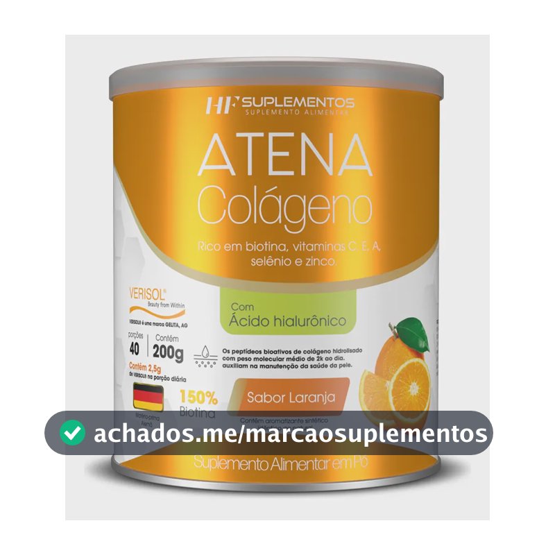 Colágeno Atena Verisol+ácido Hialurônico 200g Sabor Laranja Laranja