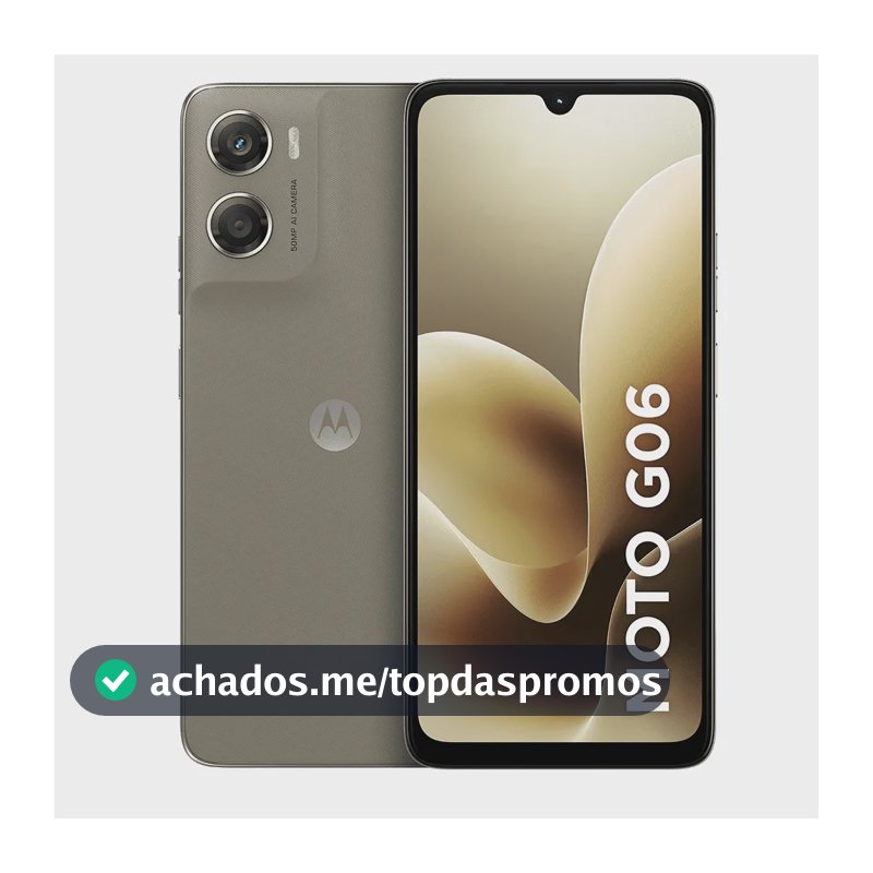 Smartphone Motorola Moto G06 - 256gb 4gb Ram + 8gb Ram Boost, e Camera 50mp Com Ai Bateria De 5200 Mah Tela 6.9 - Bege