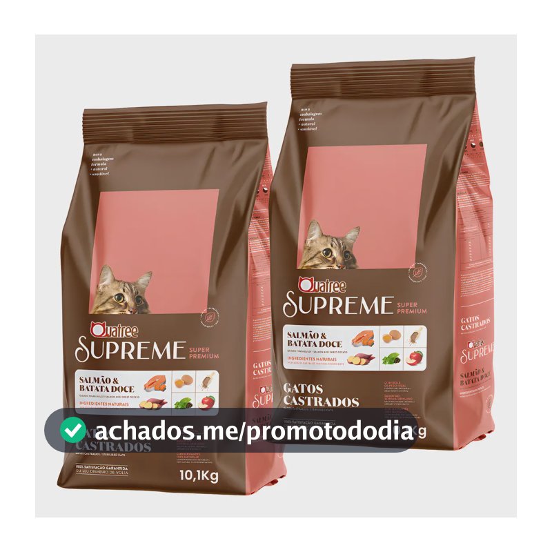 Combo 2 Ração Quatree Supreme Gatos Castrados Salmão 10,1kg