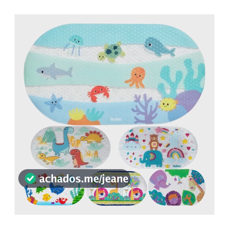 Tapete Para Banheiro Buba Antiderrapante Com Ventosas Banho Splash