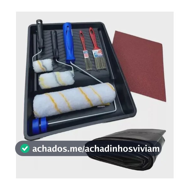Kit Pintura de Parede Multimarcas 13 Peças Rolo Lã e Pincel