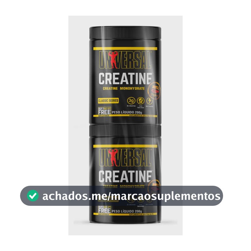 Kit Creatina Monohidratada Universal Nutrition 400g Pura sem Sabor