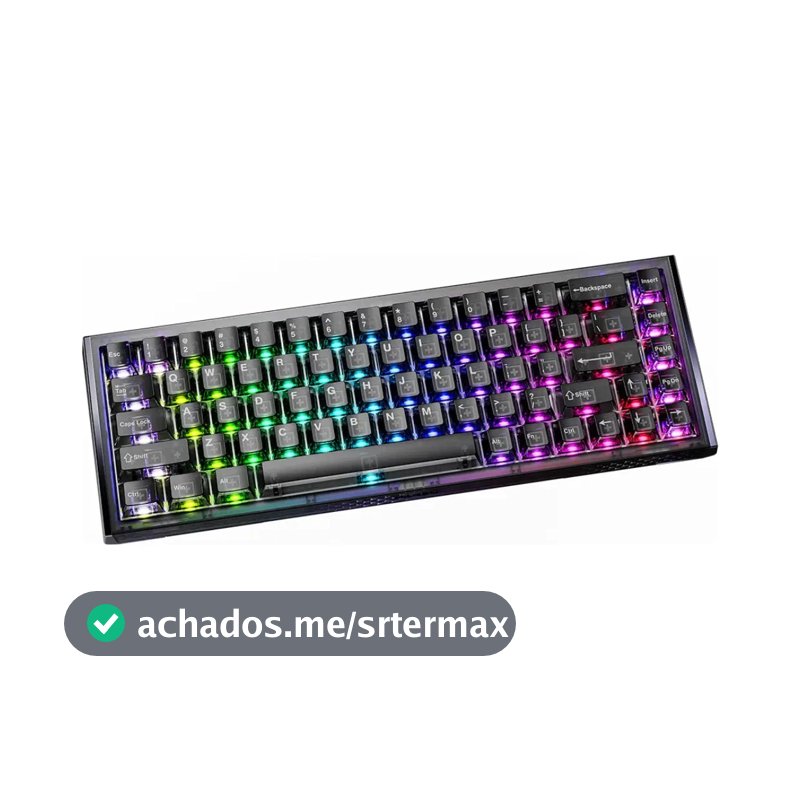 Teclado Gamer Magnético 8000hz Rapid Trigger 0,01mm Hot Swap Switch Ice Blade Cool68 Led Rgb Dareu Ice Black