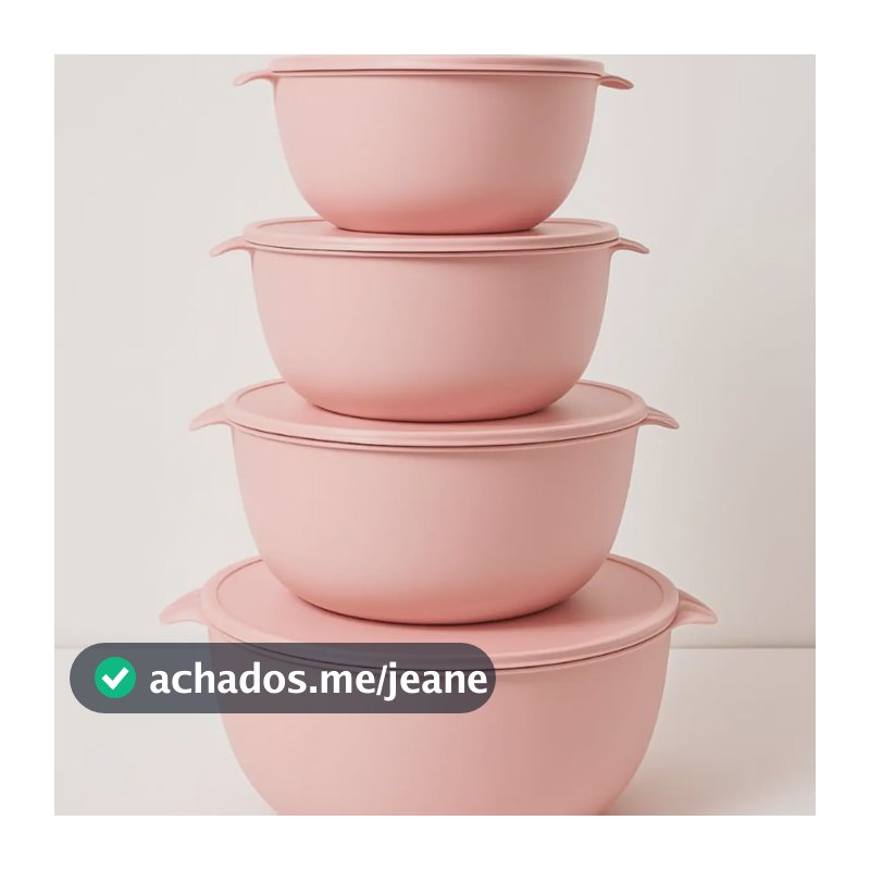 Kit 4 Potes De 5,8 E 2,8 L  Mantimentos Armazenar Alimentos Rosa