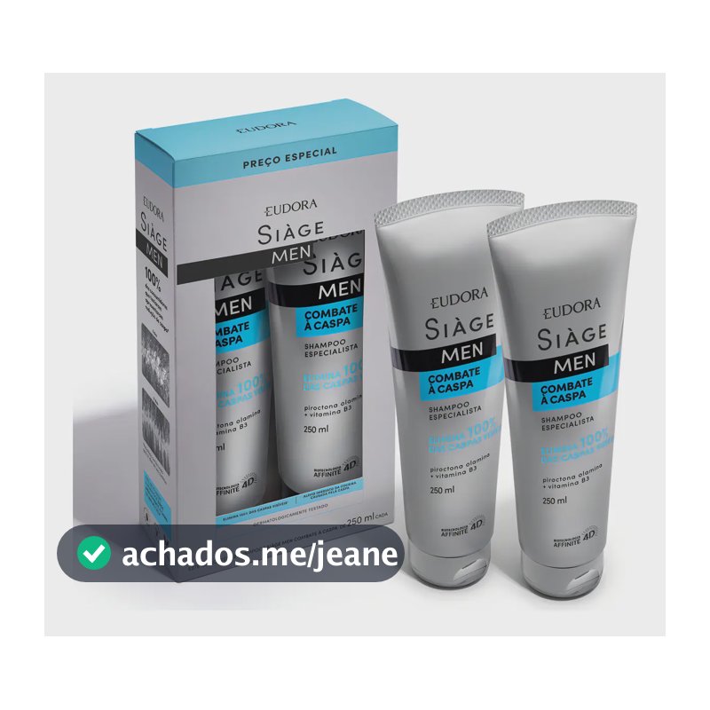 Eudora Siàge Men Kit Shampoo Combate À Caspa 250ml (2 Itens)