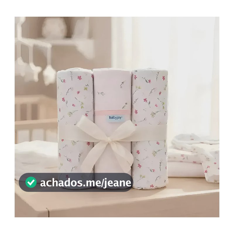 Kit 3 Cueiro Bebe Extragrande Flanelado 1,m X 80cm Baby Joy Estampado Branco/rosa