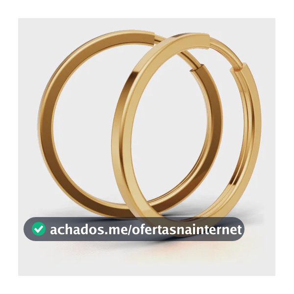 Brinco Argola Infantil-adulto 12 Mm Em Ouro 18k 750 Dourado