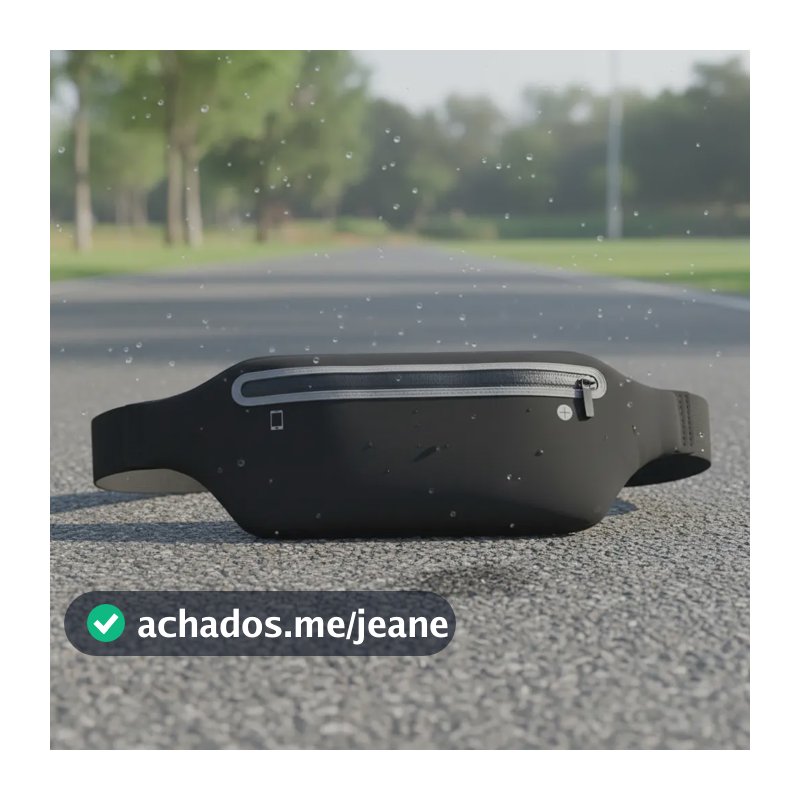 Pochete Fina Cintura Esportiva Fitness Corrida Celular Bike Preto Liso