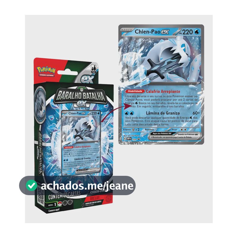 Cartas Pokémon Deck Baralho de Batalha Ex Copag Chein-Pao 2024 60 Cartas