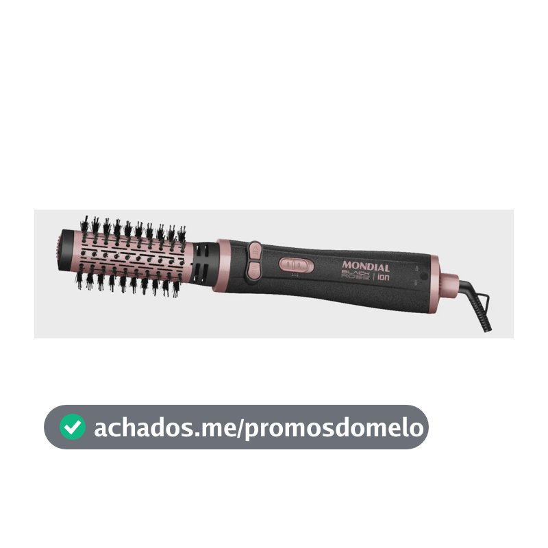 Escova Rotativa Mondial Ceramica Tourmaline Ion 3x1 Erb-01 Rosa 127/220v
