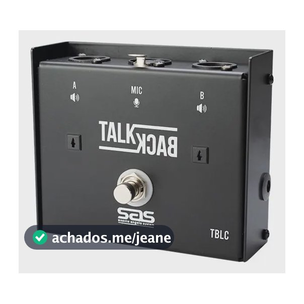 Pedal Talk Back Footswitc Led Trava Tblc Preto Santo Angelo Preto