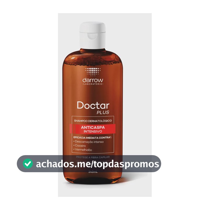 Shampoo anticaspa dermatológico Darrow Doctar Plus 240ml sem sulfatos