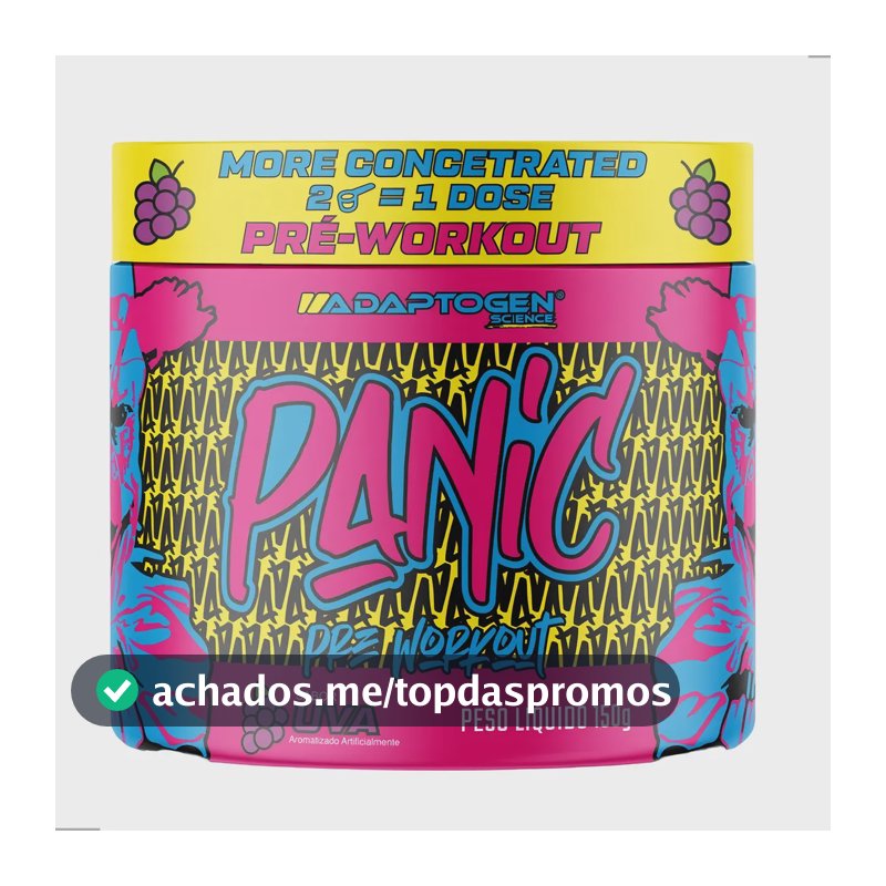Suplemento em pó Adaptogen Science Pré Treino Beta-alanina Panic sabor Uva x 150g
