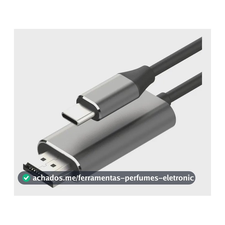 Cabo HDMI USB-C 2m Preto Alumínio 4K 60Hz DisplayPort Premium