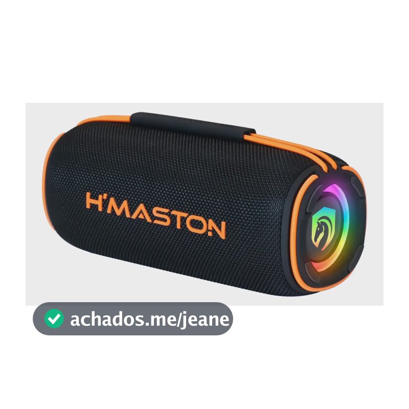 Caixa De Som Bluetooth Portátil 40w H'maston Tn22 Rgb Tws Preto 127/220v