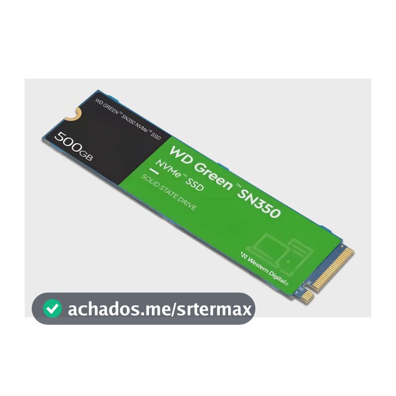 Ssd M.2 500gb Wd Green Sn350 2280 Nvme Pcie Gen 3.0 Wds500g2g0c Velocidade De Leitura 2400mb/s Para Pc E Notebook Cor Verde