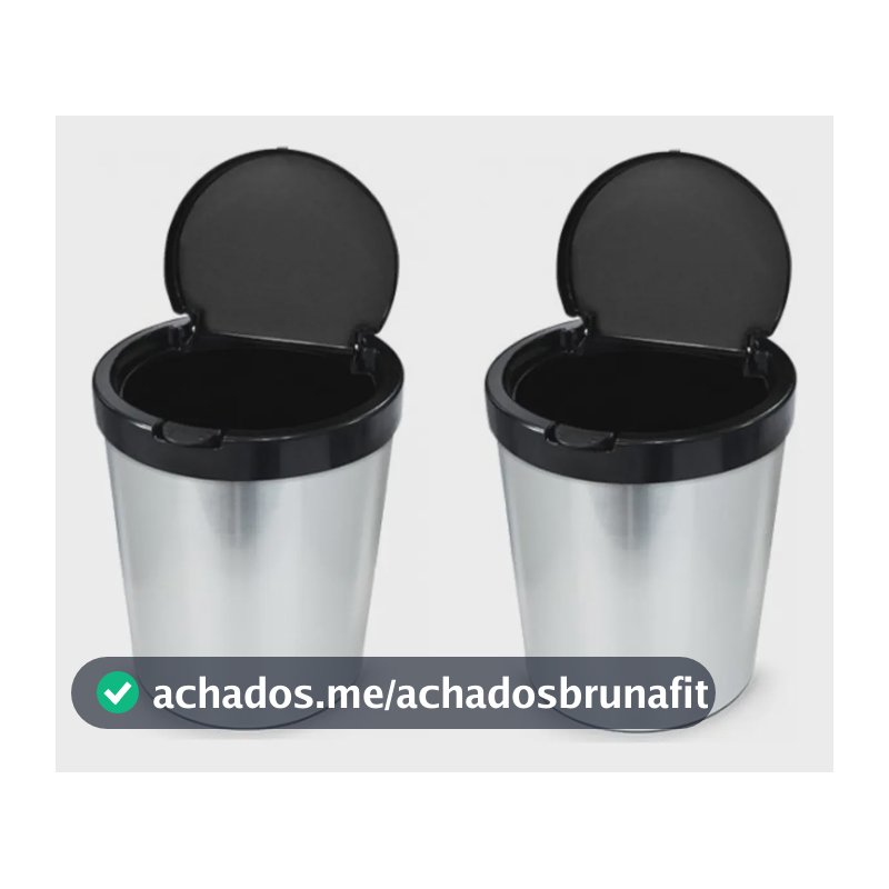 Kit 2 Cesto De Lixo Banheiro Cozinha Lixeira Tampa Click 10l