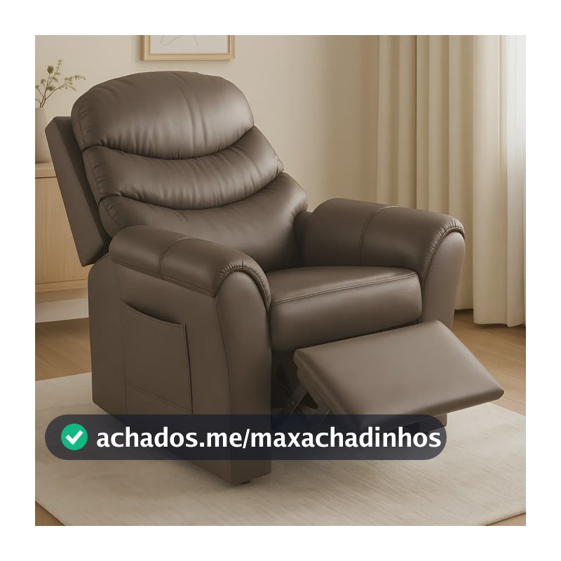 Poltrona Cadeira Do Papai Com Encosto Macio Reclinável E Retrátil Revestido Em Corino Para Sala De Descanso E Amamentação Cor Marrom Marrom - JB ESTOFADOS