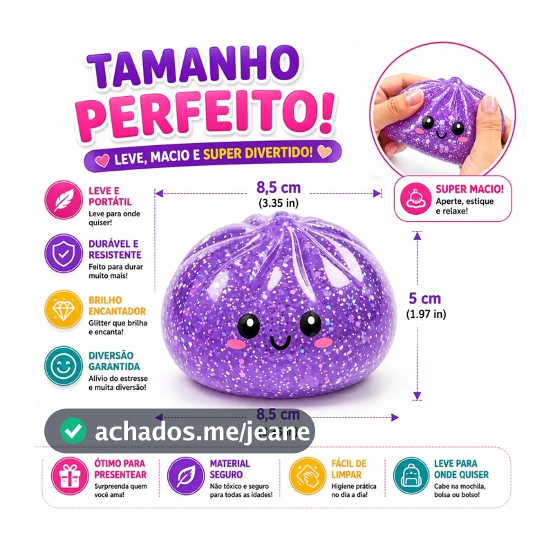 Squishy Infantil Brinquedo Sensorial Macio E Fofo Para Crianças Apertar Relaxar Colorido