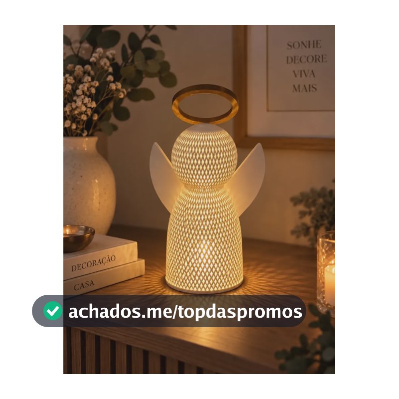 Anjo Natal Led Luminária Decorativa Mesa Presente 20cm 20cm
