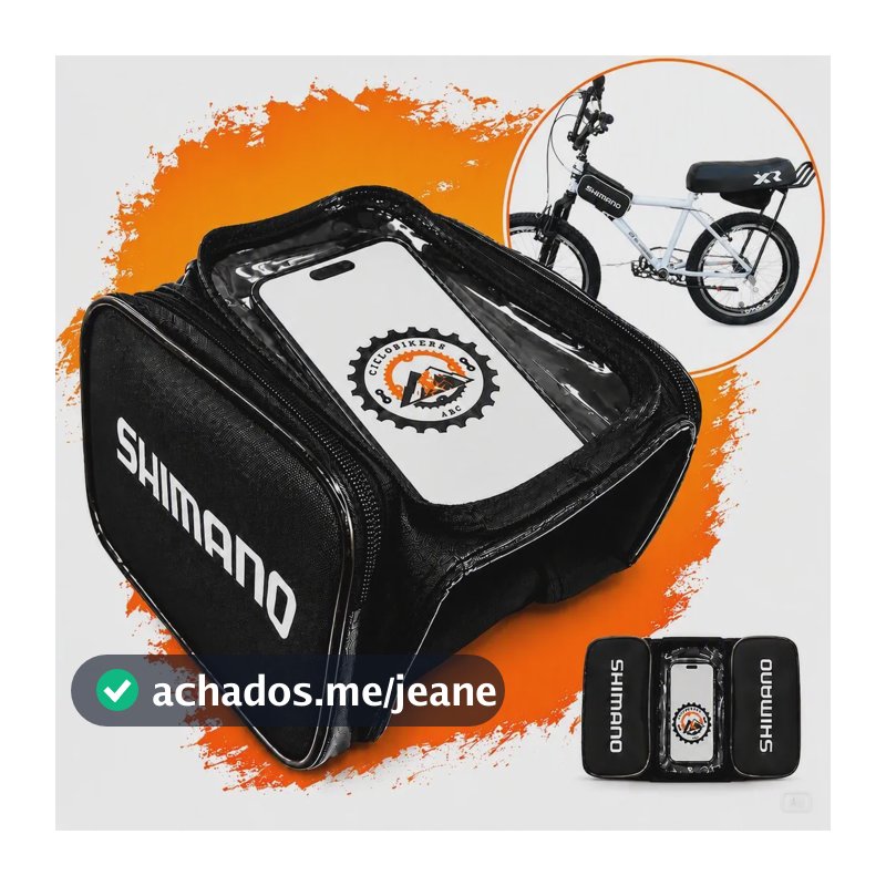 Bolsa De Bicicleta Celular Shimano Bike Visor  Alforje Mtb Preto