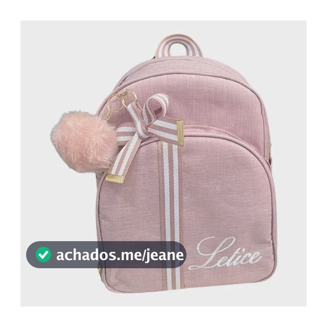 Mochila Maternidade Média Passeio Personalizada Rose Linho Cor Coral-claro