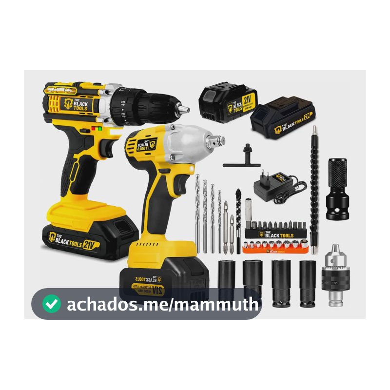 Chave Impacto Bateria The Black Tools Tb-21ik Parafusadeira Amarelo 127/220v 50/60hz