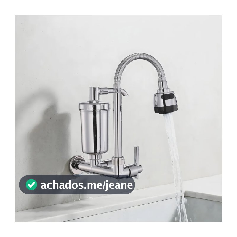 Torneira De Parede Com Filtro Para Cozinha Flexível Parede Prateado Parede