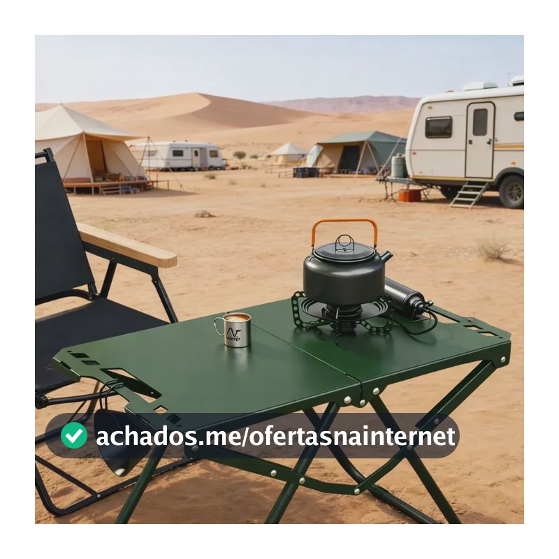 Mesa Dobrável USD Tática de Aço para Camping e Praia Verde