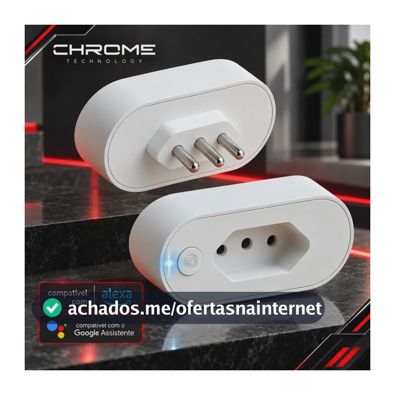 Kit 2 Tomada Inteligente Compatível Com Alexa Google Home Tuya Smart Life Wi-fi Bivolt Com Monitor De Consumo Automação Residencial Smart Plug 110V 220V Bivolt
