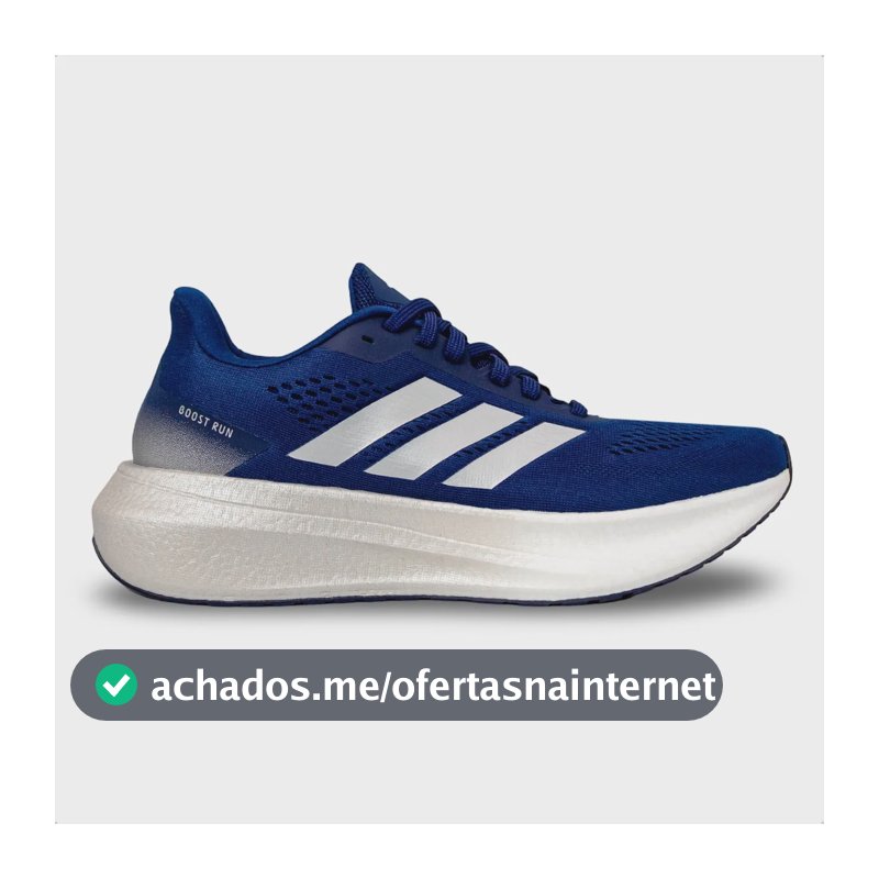 Tênis adidas Masculino Boost Run Corrida Treino Azul E Prata 40 Br