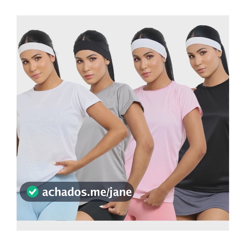 Kit 4 Blusas Feminina Fitness Dry Fit Camiseta Academia Moda