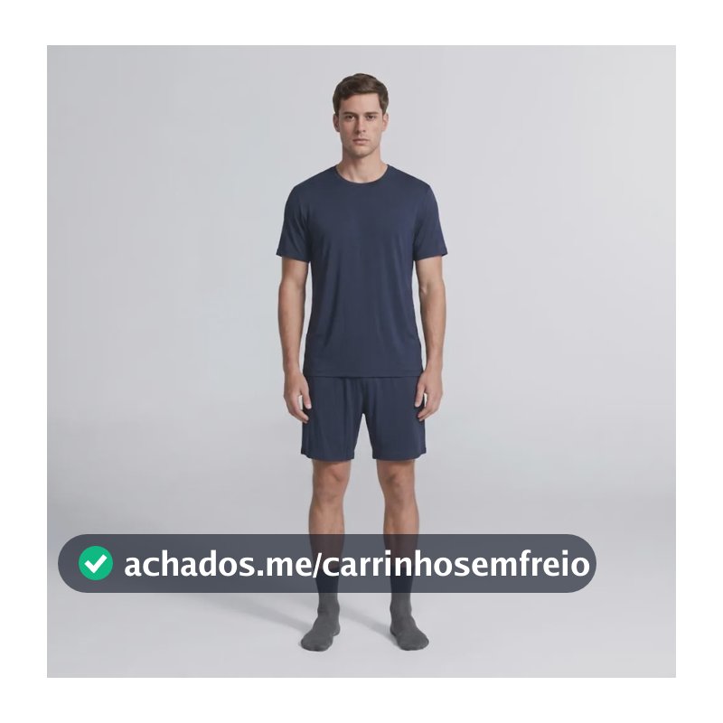 Conjunto De Pijama Masculino Sleepin Insider Azul-marinho Liso M