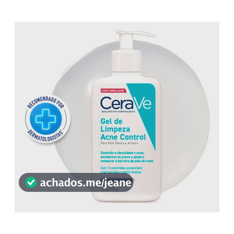 Gel de Limpeza para Pele Oleosa e Acneica, Acne Control CeraVe, 340g